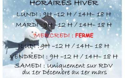 HORAIRES HIVER